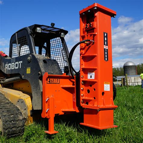 post hole driver for skid steer|skid steer attachments post driver.